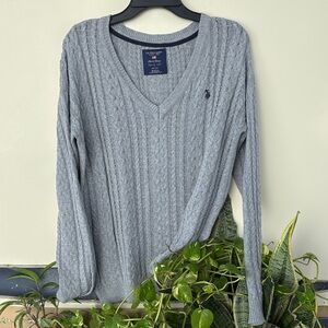 U.S. Polo Assn. Light Gray Cable Knit Sweater